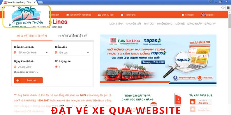 Đặt vé qua website: Nhanh chóng, tiết kiệm thời gian